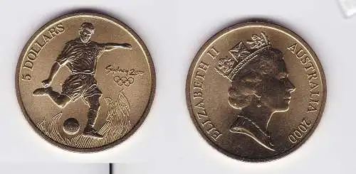 5 Dollar Münze Australien Olympiade Sydney 2000 Fussball  (118006)