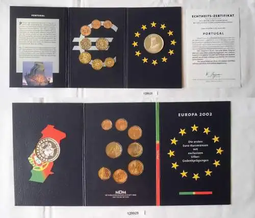 KMS Euro Kursmünzensatz 2002 von Portugal mit Silber-Gedenkprägung (129928)