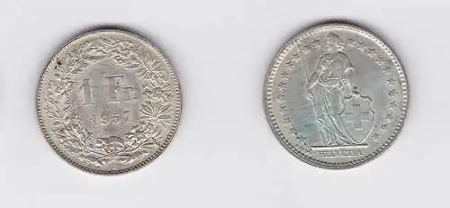 1 Franken Silber Münze Schweiz 1957 (117401)