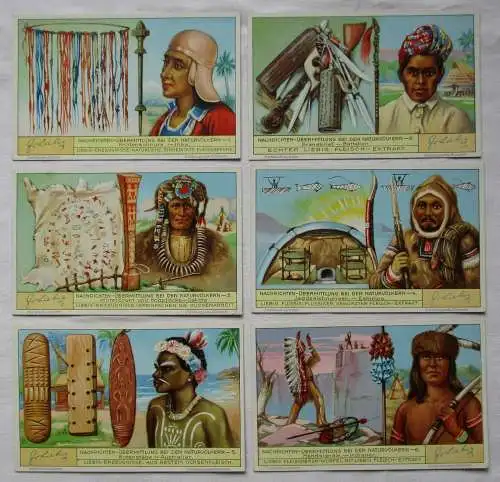 Liebigbilder Serie Nr. 1016 Nachrichten-Übermittlung Naturvölker 1932 (4/125670)
