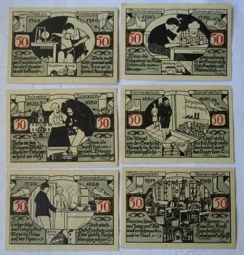 6x 50 Pfennig Banknoten Notgeld Stadt Weissenfels 1921 (136250)