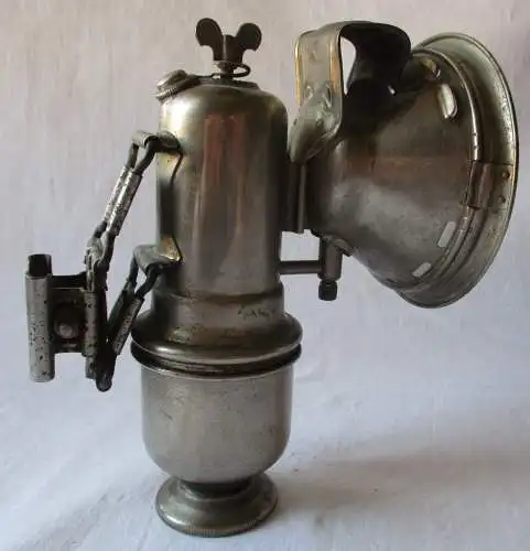 Herm. Riemann Fahrrad Karbidlampe Detektiv 250D geschliffenes Glas (113848)