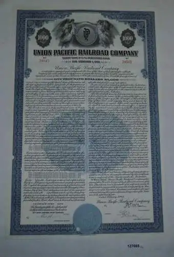 1000 Dollar Aktie Union Pacific Railroad Company Utah 1. Februar 1946 (127665)
