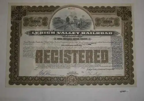 1000 Dollar Aktie Lehigh Valley Railroad State of Pennsylvania 1943 (127651)