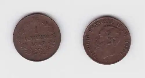 1 Centesimo Kupfer Münze Italien 1867 M (154351)