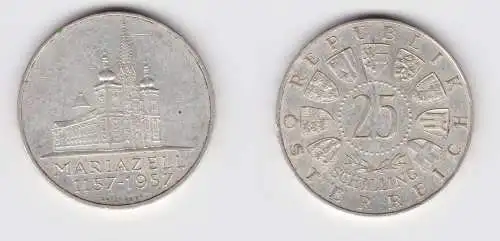 25 Schilling Silber Münze Österreich Mariazell 1957 f.vz (154491)