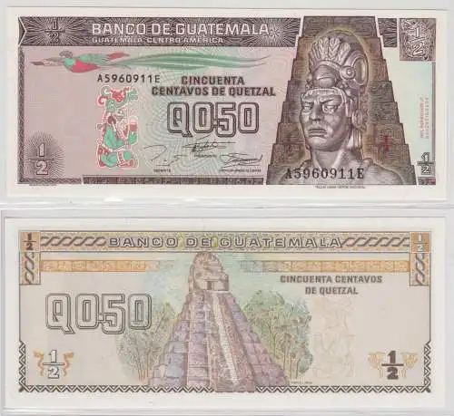 1/2 Quetzal Banknote Guatemala 27.09.1994 bankfrisch UNC Pick 86 (154699)
