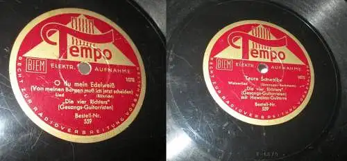156099 Schellackplatte Tempo Teure Schwalbe + O du mein Edelweiß