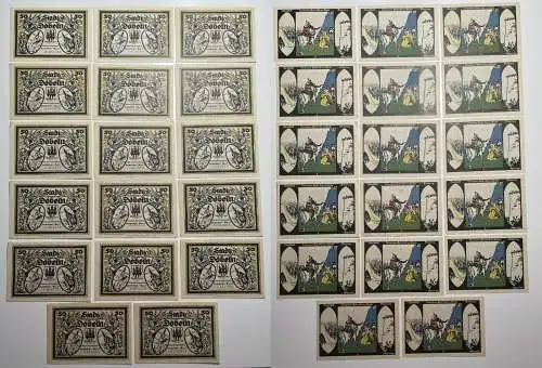 17 Banknoten Notgeld Stadt Döbeln Ritter Staupitz Geld 1921 (155159)