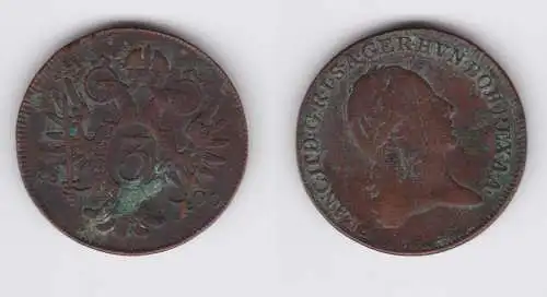 3 Kreuzer Kupfer Münze RDR Habsburg Österreich Franz II. 1800 A (155586)