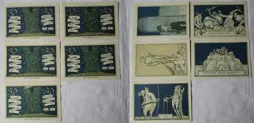 5x 75 Pfennig Banknoten Notgeld Stadt Kahla politische Serie 1921 (132423)