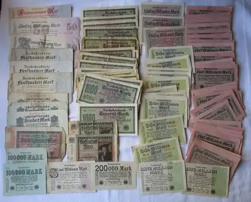 Sammlung mit 100 Banknoten Deutschland Inflation, Deutsches Reich (161517)
