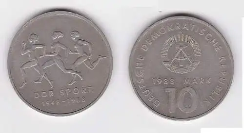 DDR Gedenk Münze 10 Mark 40 Jahre DDR Sport 1988 (154180)