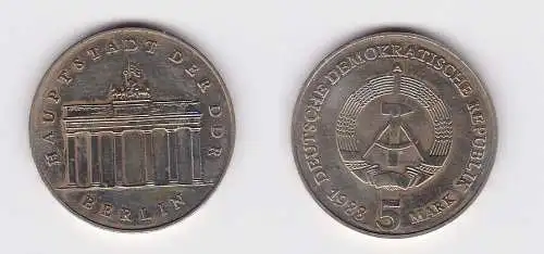 DDR Gedenk Münze 5 Mark Brandenburger Tor 1988 Stempelglanz (155532)