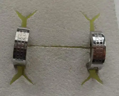 dekorative Ohrringe Ohrstecker Silberfarben mit Perlenmuster (163260)