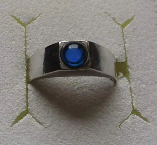 eleganter 835er Silber Damenring mit blauem Schmuckstein (163067)