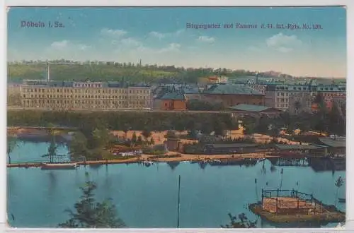 902480 AK Döbeln - Bürgergarten und Kaserne d. 11. Infanterie-Regiments No. 139