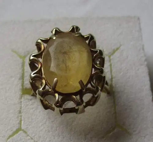 eleganter 585er Gold Ring mit aufwendig verziertem Ringkopf (163071)