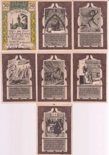 7 Banknoten Stadt Recklinghausen 1.Dezember 1921 (163229)