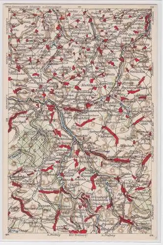 903820 Landkarten Ak Wona-Karte C Nossen, Siebenlehn, Oberhässlich usw.