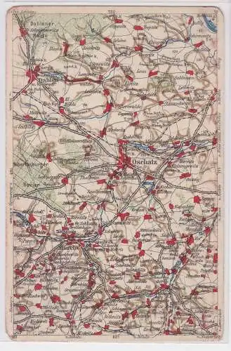 903353 Landkarten Ak Wona-Karte C Oschatz, Mügeln, Dahlen usw.