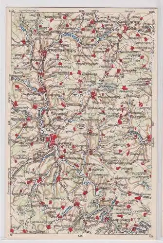 903469 Landkarten Ak Wona-Karte E Hof, Hirschberg, Münchberg, Schwarzenbach usw.