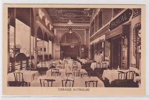 61724 Reklame Ak Frankreich Terrasse Interieure um 1930