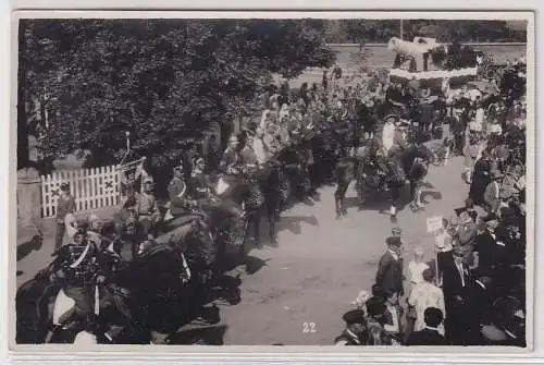 47389 Foto Ak Festumzug Militärverein Görzig um 1920