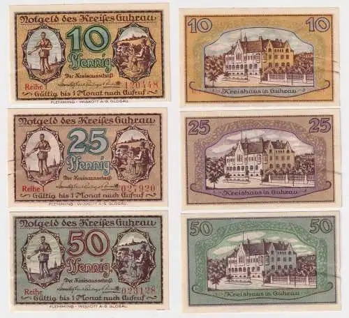 3 Banknoten Notgeld Satz Kreis Guhrau Góra o.D. (1920) (168926)