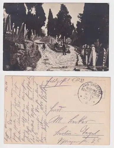 03211 Feldpost AK Constantinople - Friedhof Eyoub, Marine Schiffspost 1916