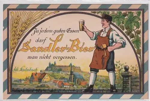 09823 Reklame Karte Sandler-Bier Alt Kulmbach um 1920