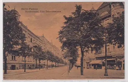 77077 Ak Berlin Pankow Mendelstraße Ecke Damerowstrasse um 1920