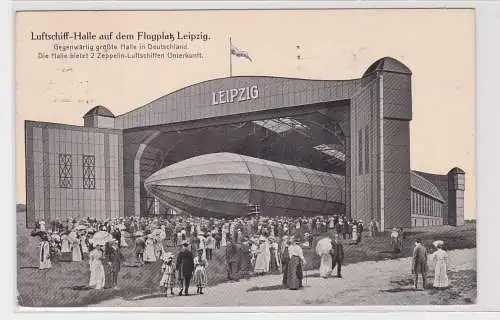 903834 AK Luftschiff-Halle auf dem Flugplatz Leipzig - größte Halle Deutschlands