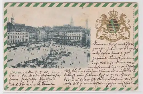 904071 Wappen Präge Ak Dresden Altmarkt 1900