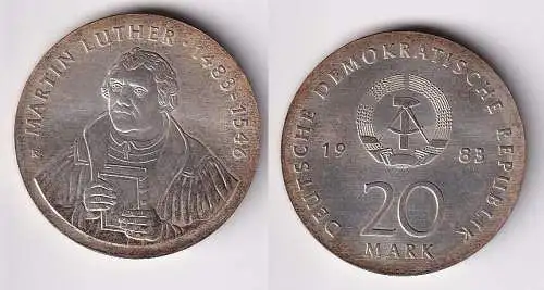 DDR Gedenk Münze 20 Mark Martin Luther 1983 (136091)