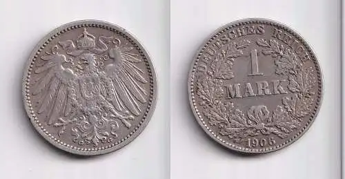1 Mark Silber Münze Deutschland Kaiserreich 1906 G Jäger Nr.17 (156420)