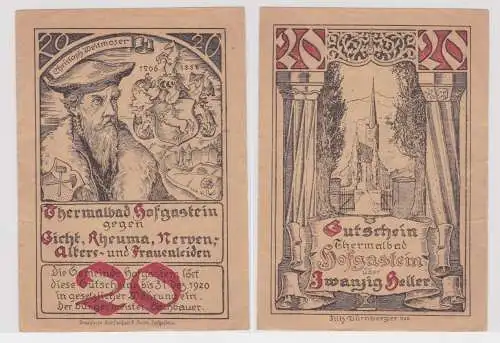 20 Heller Banknote Notgeld Gemeinde Hofgastein 1920 (146238)