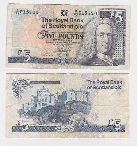 5 Pound Pfund Banknote Royal Bank of Scotland 1999 Pick 352 c (133126)