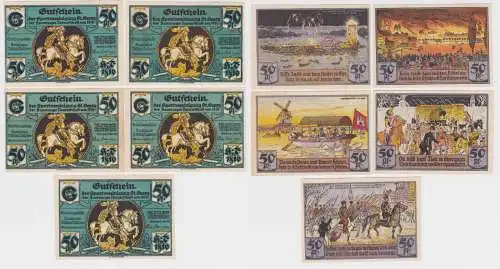 5 Banknoten Notgeld Hamburger Turnerschaft 1921 (163622)