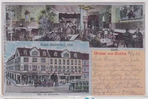 18811 Patent Ak Gruß aus Gotha Hotel deutscher Hof 1903