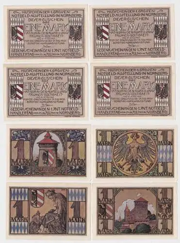 4 Banknoten Notgeld Notgeldausstellung in Nürnberg 1921 (163640)