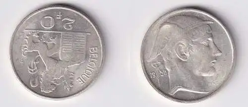 20 Franc Silber Münze Belgien 1950 ss (163590)