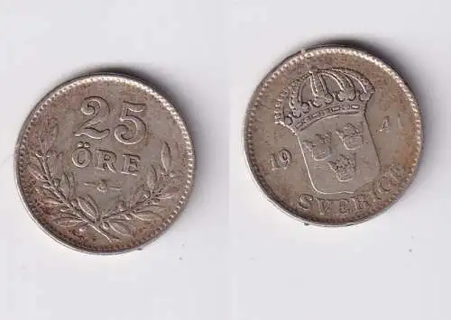 25 Öre Silber Münze Schweden 1941 (162454)