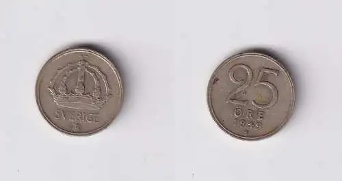 25 Öre Silber Münze Schweden 1949 (160617)