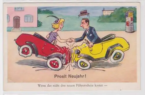90890 Prosit Neujahr Humor Ak "Wenn das nicht den  neuen Führerschein kostet -"