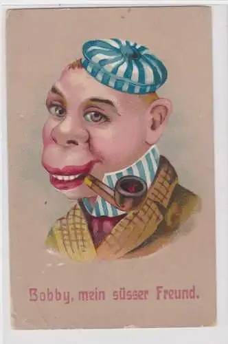 94905 Humor Feldpost Ak  "Bobby mein süsser Freund" 1917