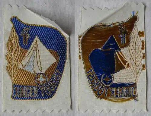 DDR JP Stoffabzeichen Aufnäher Junger Tourist in Gold (164738)