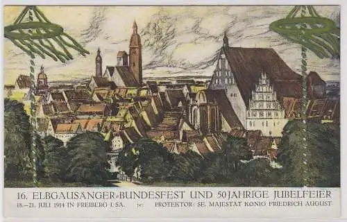 902512 Ak 16.Elbgausänger Bundesfest und Jubelfeier Freiberg 1914
