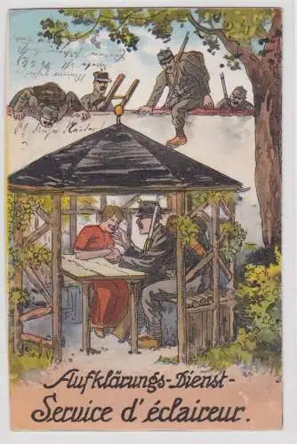 904986 Militär Humor Feldpost Ak Aufklärungsdienst Service D´Eclaireur 1915