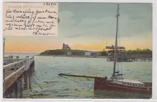 49128 Ak Ostseebad Alt-Heickendorf b. Kiel - Hafenpartie, Blick auf Ostsee 1902